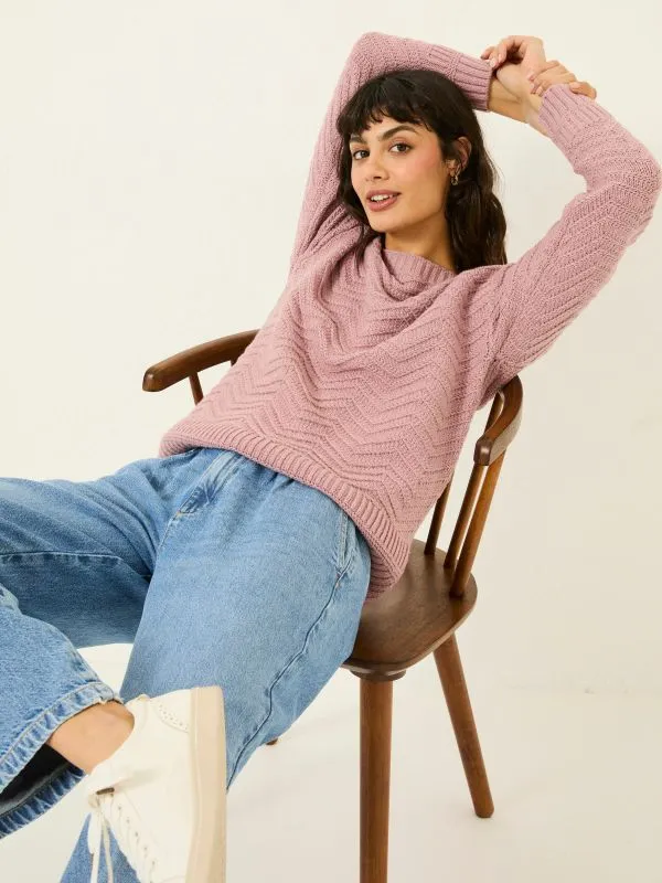 Fat Face Knitwear Women Mid Pink Jessie Textured Knitted Jumper