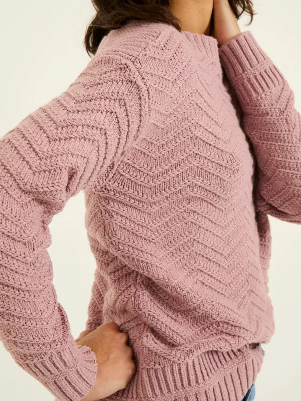 Fat Face Knitwear Women Mid Pink Jessie Textured Knitted Jumper