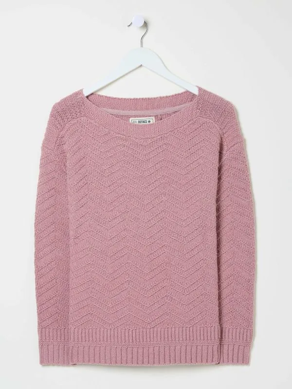 Fat Face Knitwear Women Mid Pink Jessie Textured Knitted Jumper