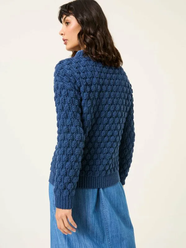 Fat Face Knitwear Women Navy Bea Bobble Knitted Jumper