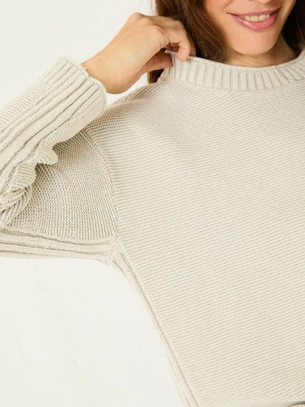 Fat Face Knitwear Women Stone Elia Laundered Knitted 100 Cotton Jumper
