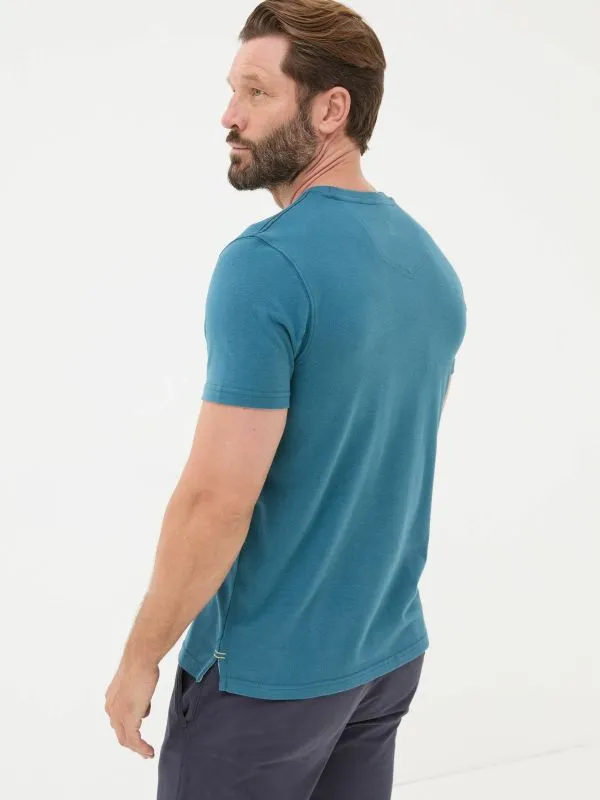 Fat Face Loungewear Men Teal Blue 100 Cotton Bear Snow Globe TShirt