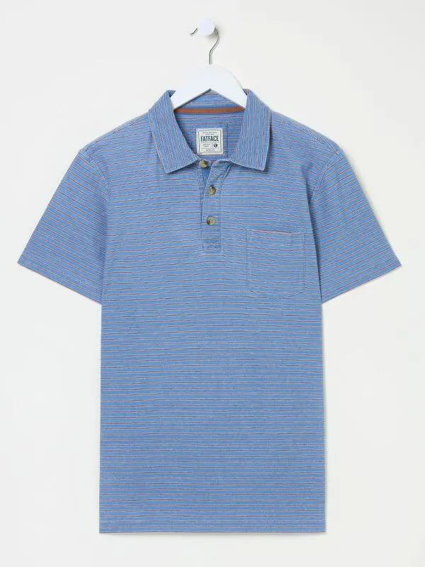 Fat Face Polo Shirts Men Indigo Blue 100 Cotton Perranporth Stripe Polo Shirt Fat Face Polo Shirts Men Indigo Blue 100 Cotton Perranporth Stripe Polo Shirt