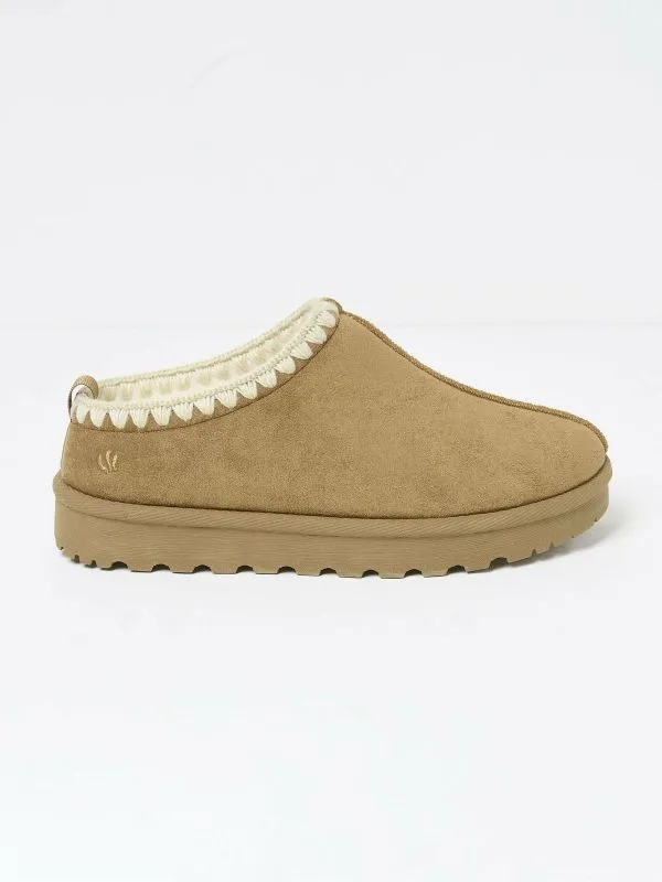 Fat Face Pyjamas and Nightwear Women Lyra Tan Brown Snug Mule Slippers