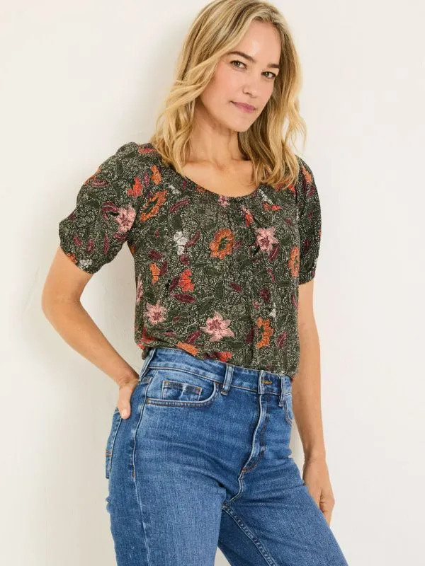 Fat Face Shirts and Blouses Women Black Floral Tayana Blouse