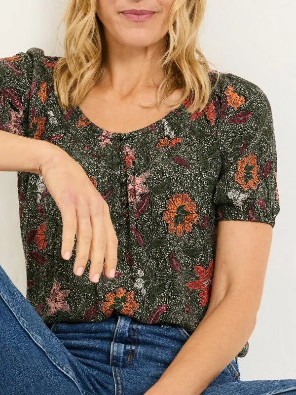 Fat Face Shirts and Blouses Women Black Floral Tayana Blouse