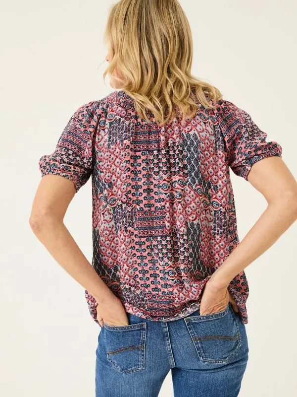Fat Face Shirts and Blouses Women Pink Geo Tayana Blouse