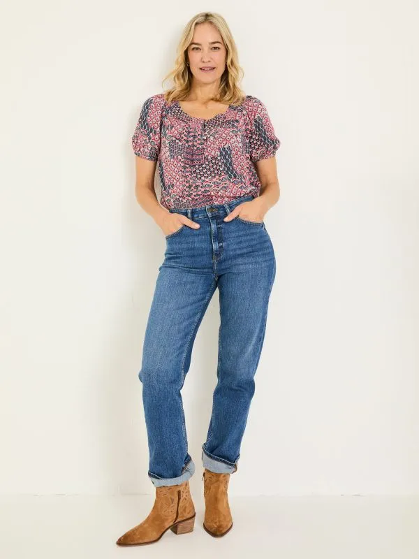 Fat Face Shirts and Blouses Women Pink Geo Tayana Blouse