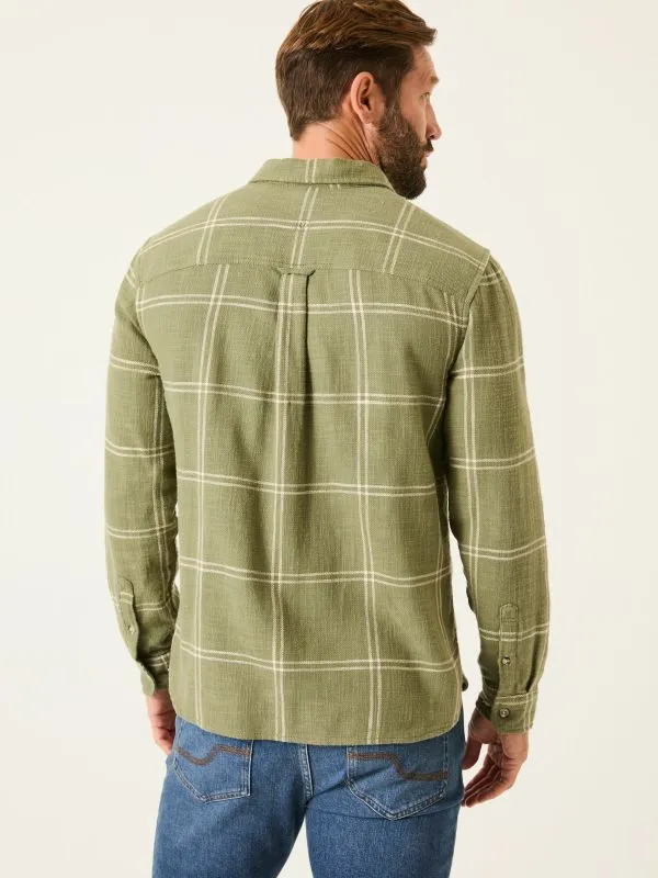 Fat Face Shirts Men Mid Green 100 Cotton Long Sleeve Check Shirt