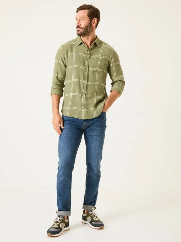 Fat Face Shirts Men Mid Green 100 Cotton Long Sleeve Check Shirt