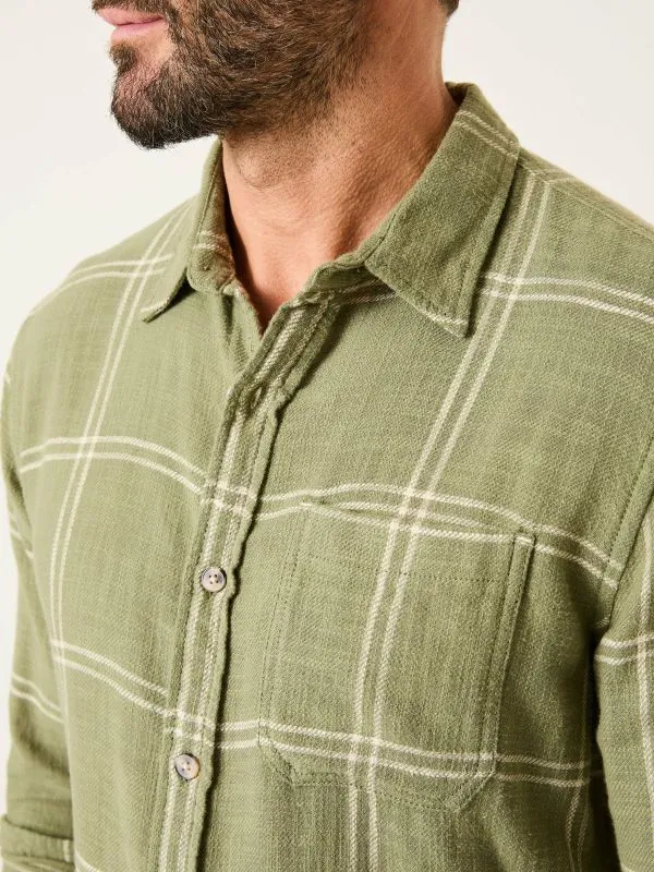 Fat Face Shirts Men Mid Green 100 Cotton Long Sleeve Check Shirt