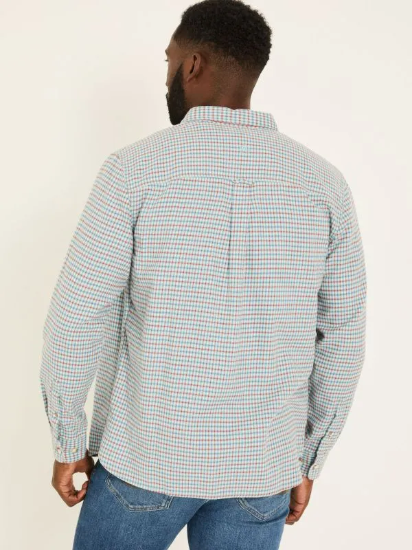 Fat Face Shirts Men Red Long Sleeve Bath Check 100 Cotton Shirt