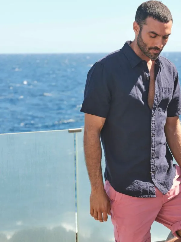 Fat Face Shorts Men Cove Pink Flat Front Shorts