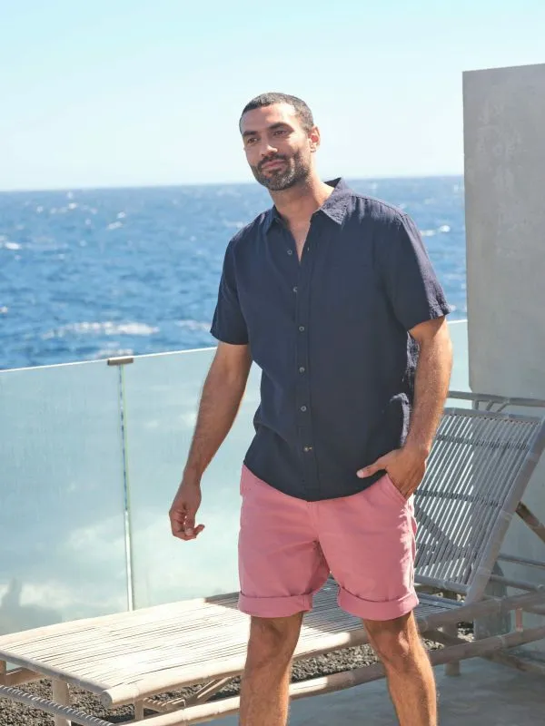 Fat Face Shorts Men Cove Pink Flat Front Shorts