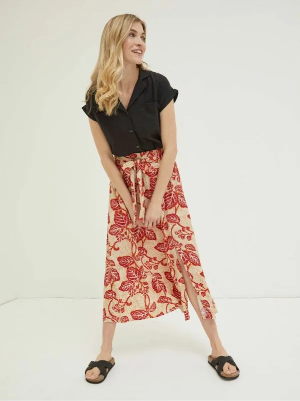 Fat Face Skirts Women Cream Sascha Vine Floral Midi Skirt