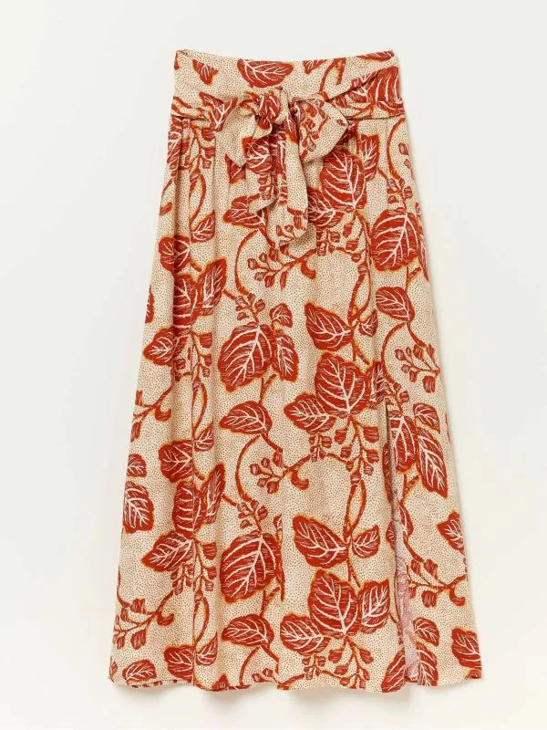 Fat Face Skirts Women Cream Sascha Vine Floral Midi Skirt