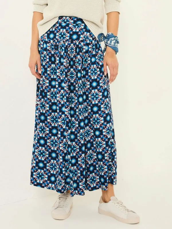 Fat Face Skirts Women Indigo Blue Jay Midi Skirt