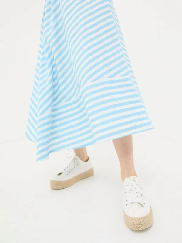 Fat Face Skirts Women Judes Blue Robyn Striped Midi Skirt