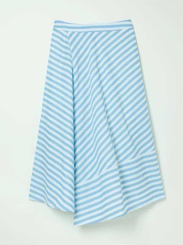 Fat Face Skirts Women Judes Blue Robyn Striped Midi Skirt