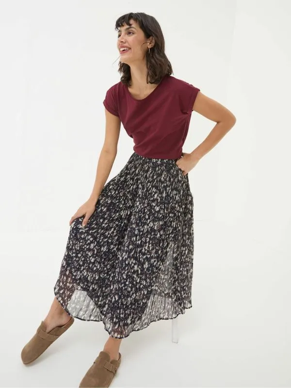Fat Face Skirts Women Paignton Dark Brown Pleated Midi Skirt