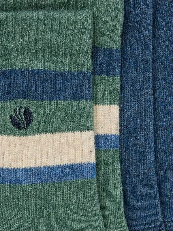 Fat Face Socks Men Green 2 Pairs Of Sport Socks
