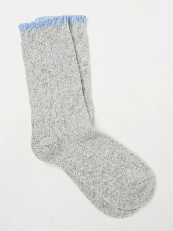 Fat Face Socks Women Grey Cable Cashmere Blend Socks