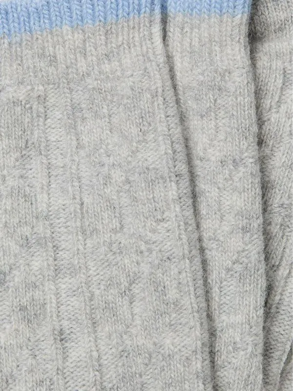 Fat Face Socks Women Grey Cable Cashmere Blend Socks