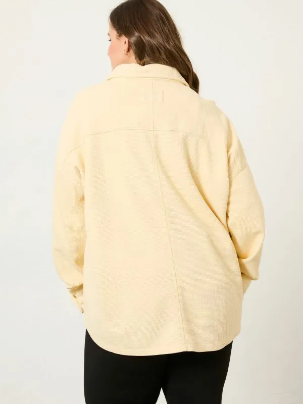 Fat Face Sweatshirts and Hoodies Women Yellow Sage Waffle Overhead 100 Organic Cotton Top