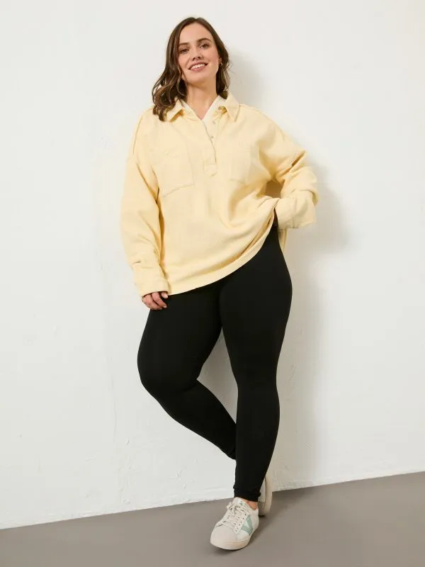 Fat Face Sweatshirts and Hoodies Women Yellow Sage Waffle Overhead 100 Organic Cotton Top