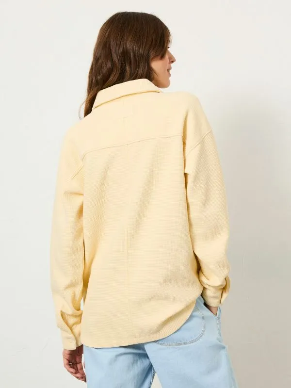 Fat Face Sweatshirts and Hoodies Women Yellow Sage Waffle Overhead 100 Organic Cotton Top