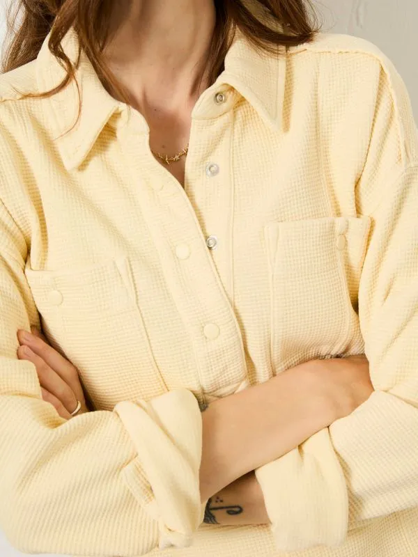 Fat Face Sweatshirts and Hoodies Women Yellow Sage Waffle Overhead 100 Organic Cotton Top