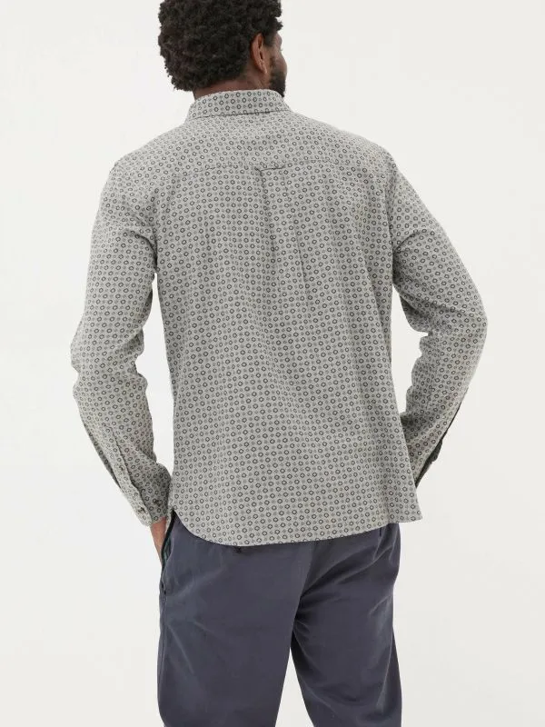 Fat Face Tall Collection Men Light Grey Long Sleeve Geo Print 100 Cotton Shirt Fat Face Tall Collection Men Light Grey Long Sleeve Geo Print 100 Cotton Shirt