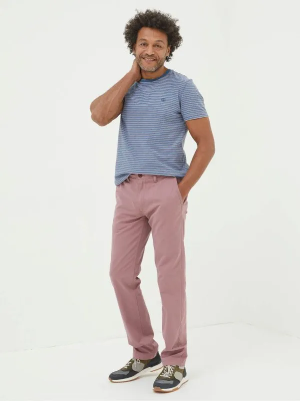 Fat Face Tall Collection Men Pink Modern Coastal Chinos Trousers