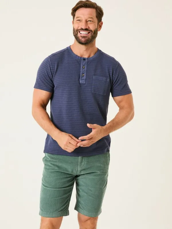 Fat Face Tops and TShirts Men French Navy Overdye Stripe Henley Tshirt