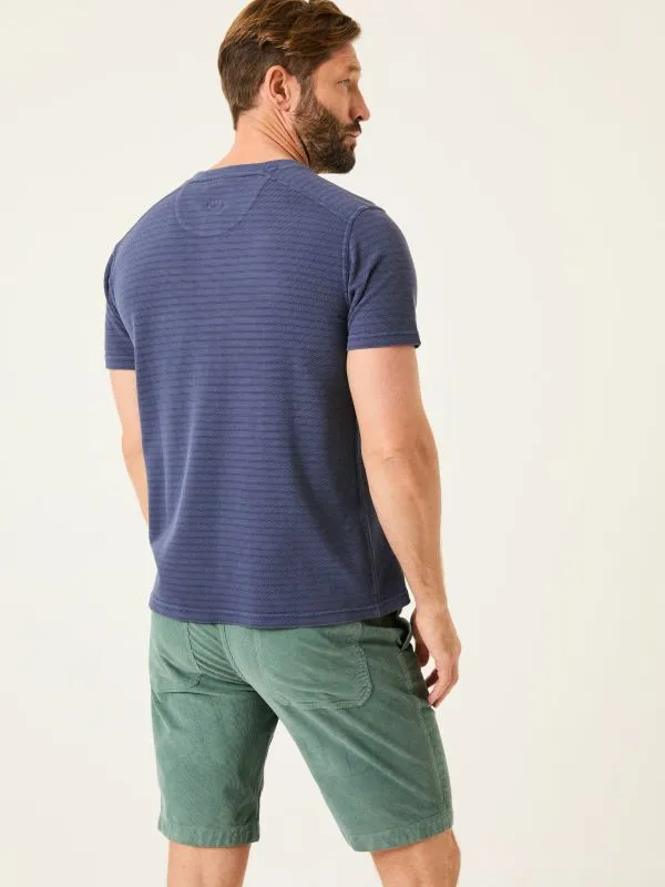 Fat Face Tops and TShirts Men French Navy Overdye Stripe Henley Tshirt