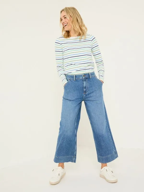 Fat Face Tops and TShirts Women Breton Teal Blue TShirt