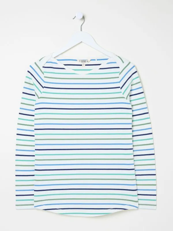 Fat Face Tops and TShirts Women Breton Teal Blue TShirt