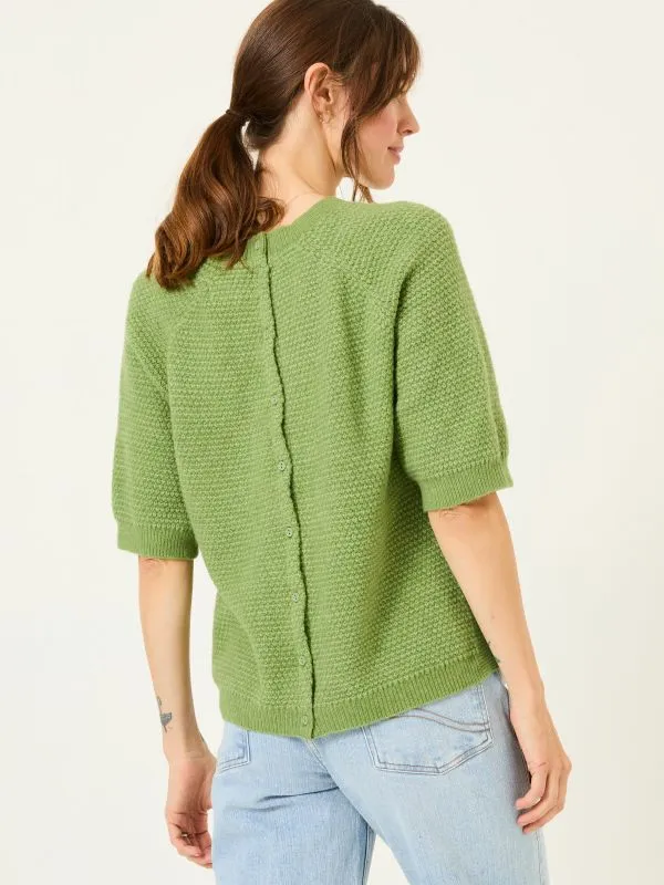 Fat Face Tops and TShirts Women Green Zandra Textured Knitted TShirt