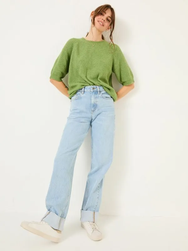 Fat Face Tops and TShirts Women Green Zandra Textured Knitted TShirt