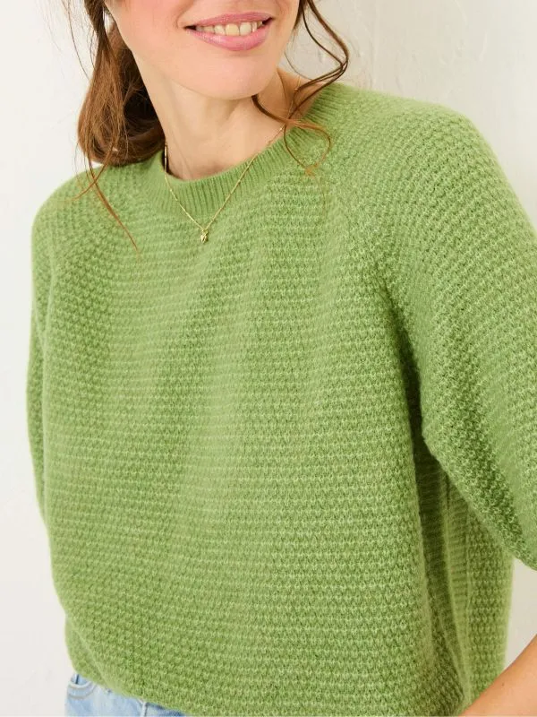 Fat Face Tops and TShirts Women Green Zandra Textured Knitted TShirt