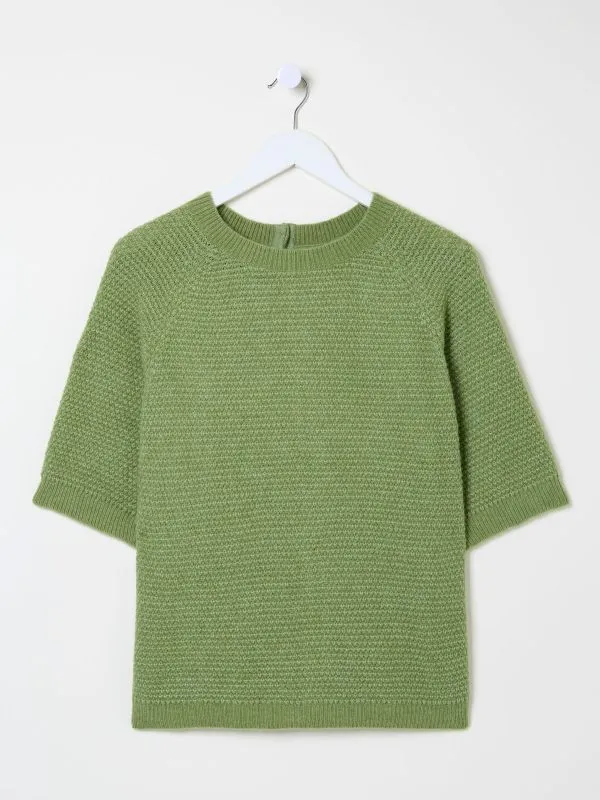 Fat Face Tops and TShirts Women Green Zandra Textured Knitted TShirt