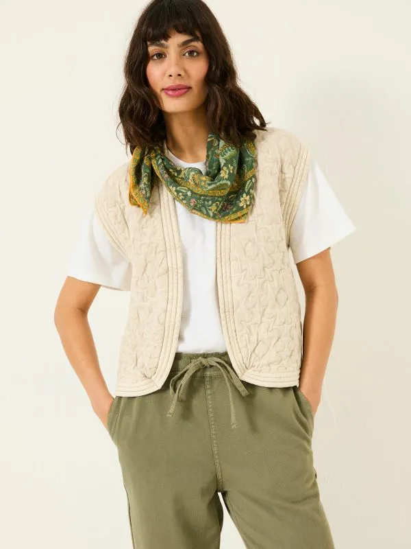 Fat Face Tops and TShirts Women Natural Flora Quilted Waistcoat