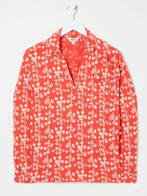 Fat Face Tops and TShirts Women Paige Burnt Orange Painted Bloom 100 Cotton Jersey Shirt Fat Face Tops and TShirts Women Paige Burnt Orange Painted Bloom 100 Cotton Jersey Shirt