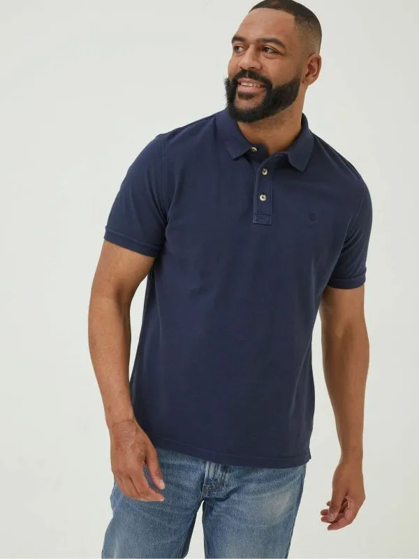 Fat Face Wardrobe Staples Men Blue Pique Polo Shirt
