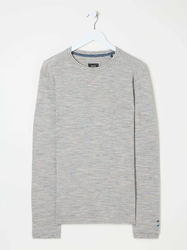 Fat Face Wardrobe Staples Men Natural Dark Skies Long Sleeve Crew TShirt