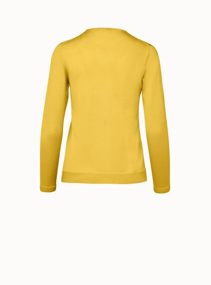 Fine Gauge Cashmere Silk Pullover Mimosa Women Akris Cashmere