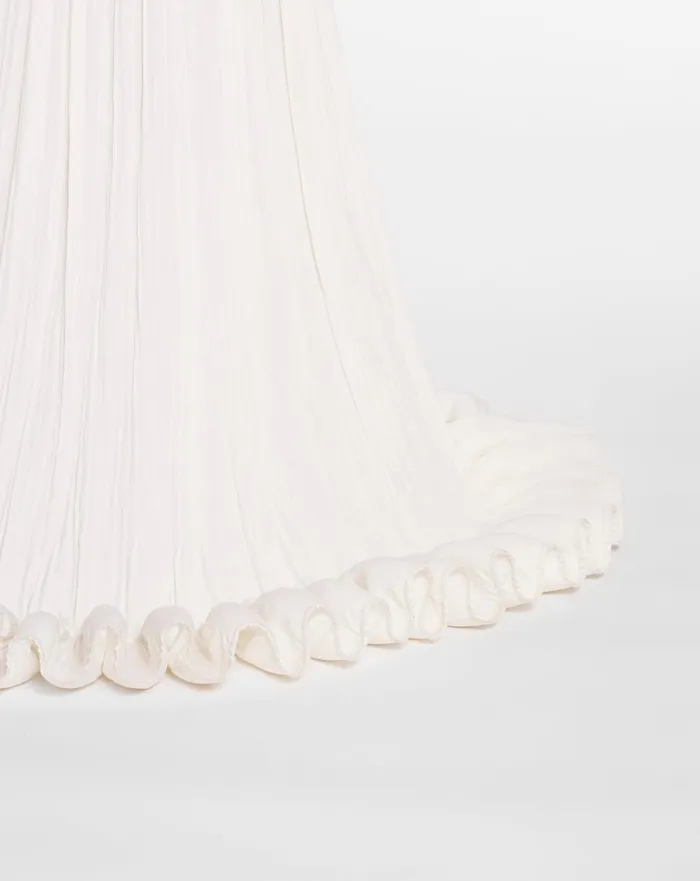 Floor Length Evening Gown In Charmeuse Off White Women Lanvin Dresses