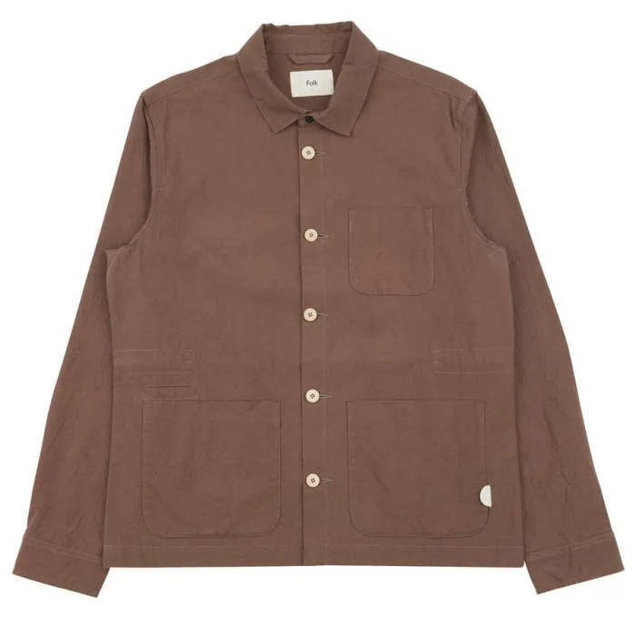 Folk Clothing Outerwear Assembly Jacket 8211 Ash Brown Crinkle 8211 Mens