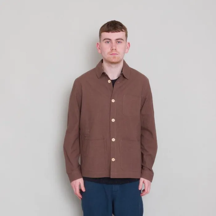 Folk Clothing Outerwear Assembly Jacket 8211 Ash Brown Crinkle 8211 Mens