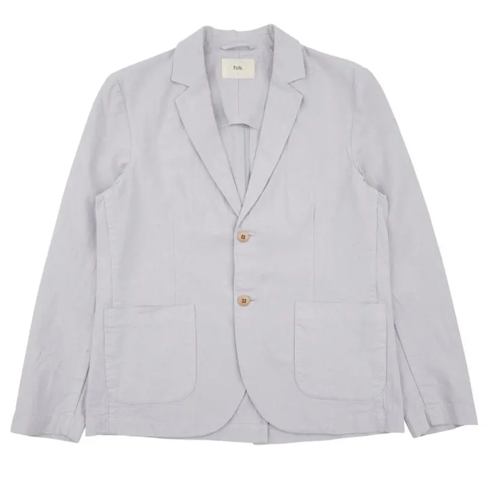 Folk Clothing Outerwear Cotton Linen Blazer 8211 Mist Blue 8211 Mens